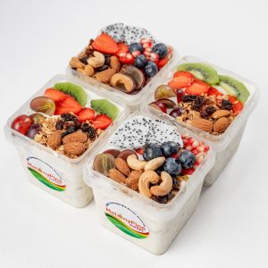 2 Bowls Of 500ml Exotic Berry And 2 Bowls Of 500ml Tropical Deluxe Parfait